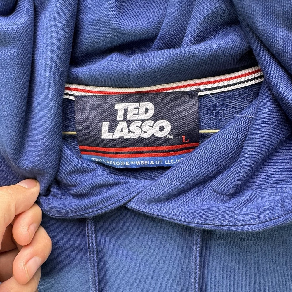 Ted Lasso AFC Richmond Hoodie Mens Large Blue Sweatshirt Greyhounds Lightweight. - Picture 3 of 11